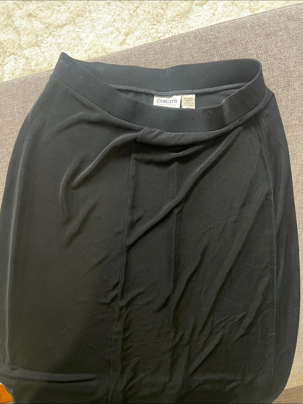 Chico's Black Stretch Pull-On Pencil Skirt